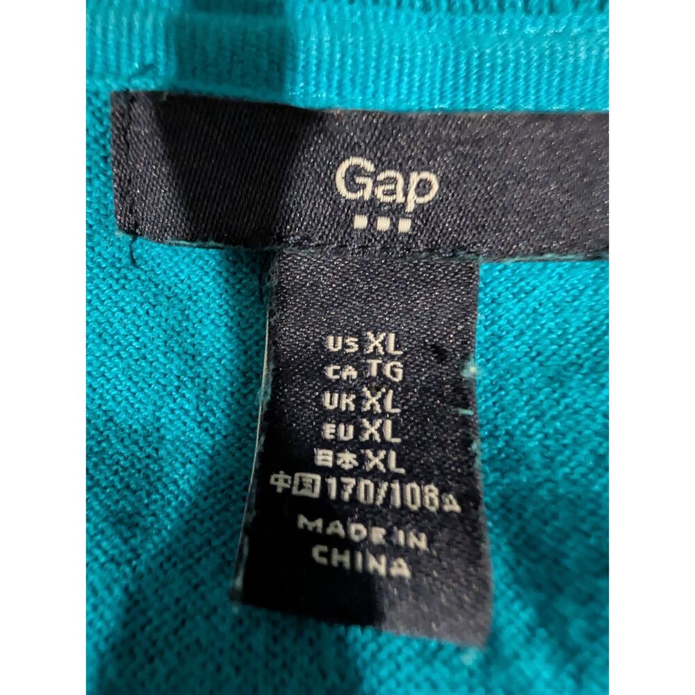 Gap Women's Size XL Blue Cardigan Button Sweater Shirt Top Easy Care Washable - Picture 5 of 11